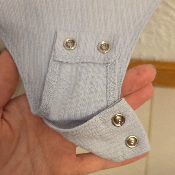 Double Zero Soft Blue Ribbed Top - Picture 5 of 5